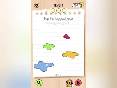 Brain Test 5 Level 1 - Tap the biggest juice. (Image 1)