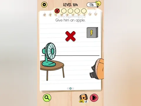 Brain Test 5 Level 104 - Give him an apple. (Image 2)