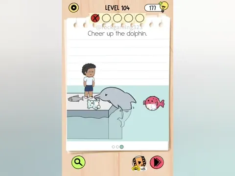 Brain Test 5 Level 104 - Cheer up the dolphin. (Image 1)