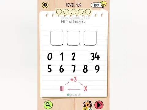 Brain Test 5 Level 105 - Fill the boxes. (Image 1)