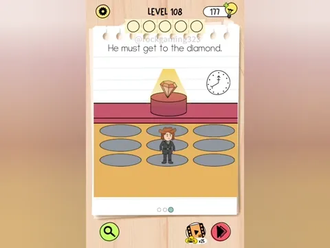 Brain Test 5 Level 108 - He must get to the diamond. (Image 1)