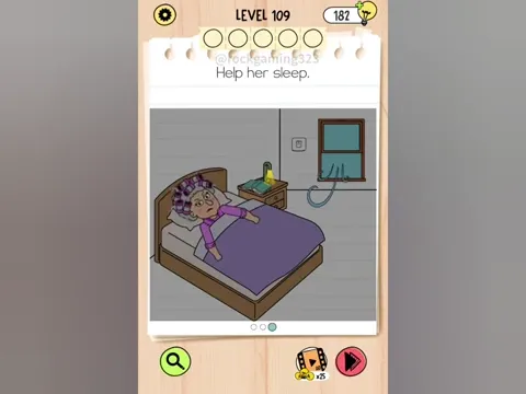 Brain Test 5 Level 109 - Help her sleep. (Image 1)