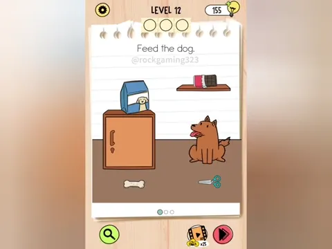 Brain Test 5 Level 12 - Feed the dog. (Image 1)