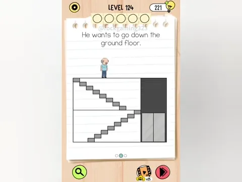Brain Test 5 Level 124 - He wants to go down the ground floor. (Image 3)