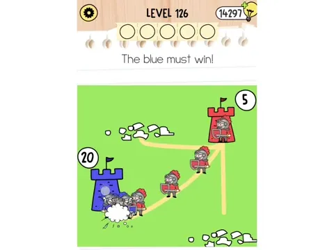Brain Test 5 Level 126 - The blue must win! (Image 1)