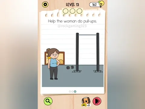 Brain Test 5 Level 13 - Help the woman do pull-ups. (Image 2)
