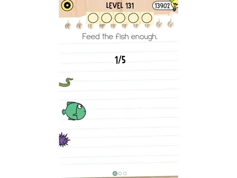 Brain Test 5 Level 131 - Feed the fish enough (Image 1)