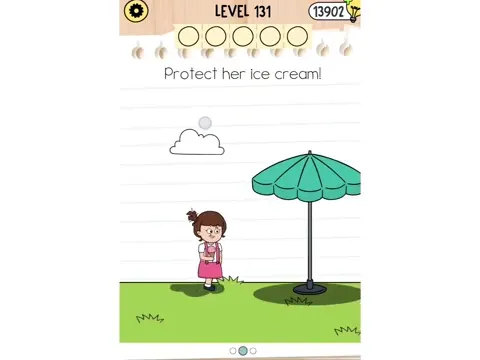 Brain Test 5 Level 131 - Protect her ice cream (Image 1)