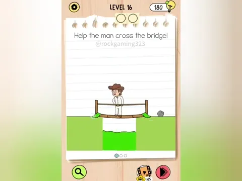 Brain Test 5 Level 16 - Help the man cross the bridge! (Image 3)