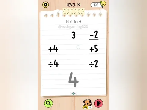 Brain Test 5 Level 19 - Get to 4 (Image 1)