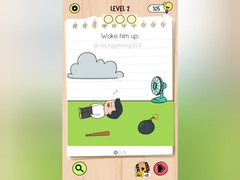 Brain Test 5 Level 2 - Wake him up. (Image 1)