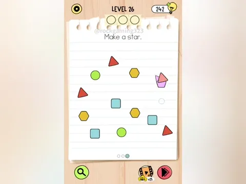 Brain Test 5 Level 26 - Make a star. (Image 1)
