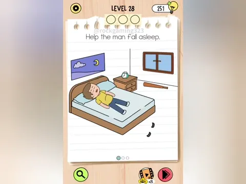 Brain Test 5 Level 28 - Help the man fall asleep. (Image 2)