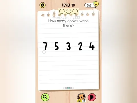 Brain Test 5 Level 30 - How many apples were there? (Image 1)