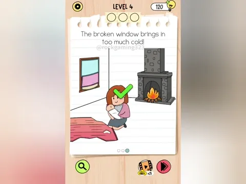 Brain Test 5 Level 4 - The broken window brings in too much cold! (Image 2)