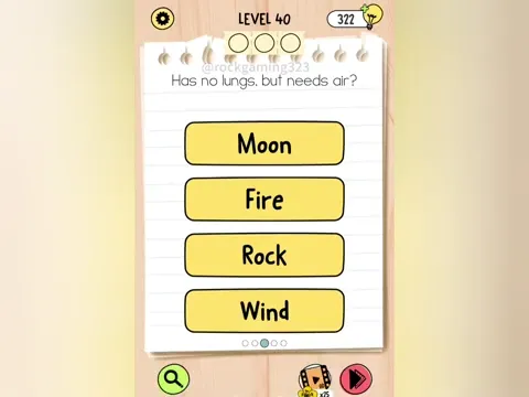 Brain Test 5 Level 40 - Has no lungs, but needs air? (Image 1)
