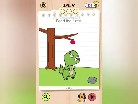 Brain Test 5 Level 41 - Feed the T-rex. (Image 1)