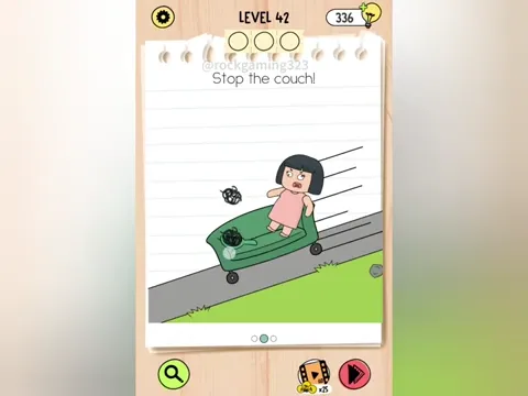 Brain Test 5 Level 42 - Stop the couch! (Image 1)
