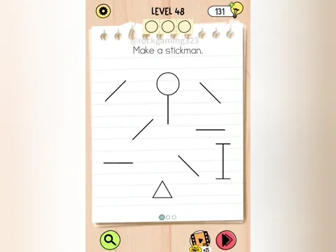 Brain Test 5 Level 48 - Make a stickman. (Image 1)