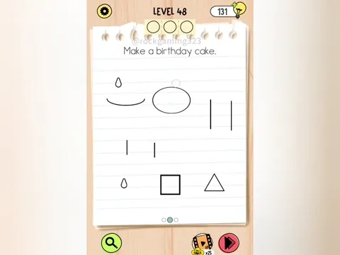 Brain Test 5 Level 48 - Make a birthday cake. (Image 1)