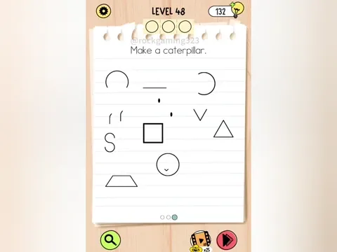 Brain Test 5 Level 48 - Make a caterpillar. (Image 1)