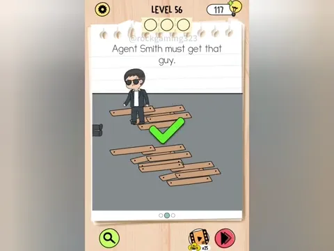 Brain Test 5 Level 56 - Agent Smith must get that guy. (Image 3)