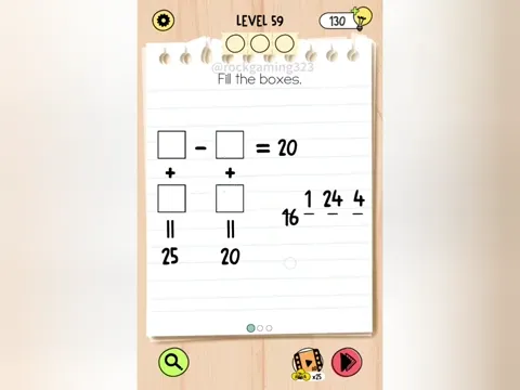 Brain Test 5 Level 59 - Fill the boxes. (Image 1)