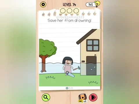 Brain Test 5 Level 74 - Save her from drowning! (Image 1)