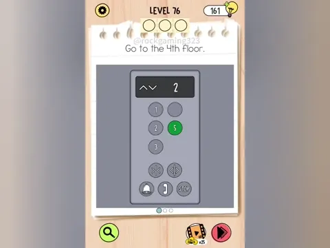 Brain Test 5 Level 76 - Go to the 4th floor. (Image 1)