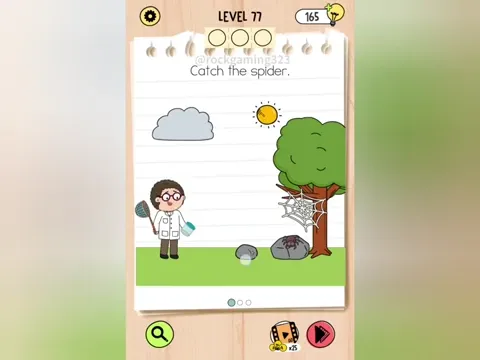 Brain Test 5 Level 77 - Catch the spider. (Image 1)