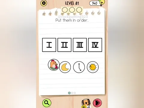 Brain Test 5 Level 81 - Put them in order. (Image 1)