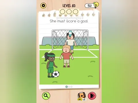 Brain Test 5 Level 83 - She must score a goal. (Image 1)