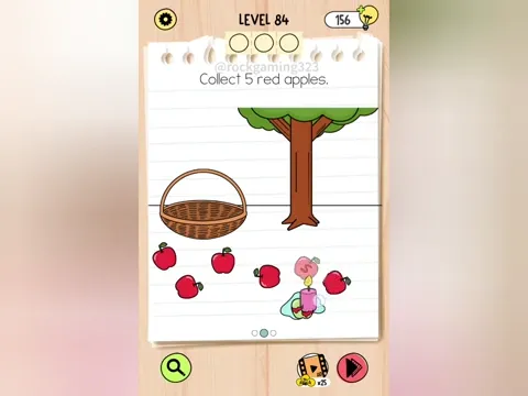 Brain Test 5 Level 84 - Collect 5 red apples. (Image 2)