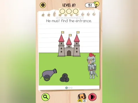 Brain Test 5 Level 87 - He must find the entrance. (Image 1)