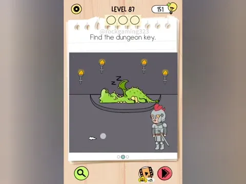 Brain Test 5 Level 87 - Find the dungeon key. (Image 1)