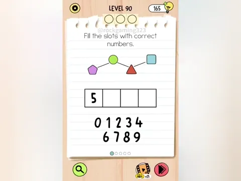 Brain Test 5 Level 90 - Fill the slots with correct numbers. (Image 1)