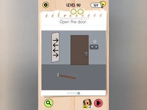 Brain Test 5 Level 90 - Open the door. (Image 1)