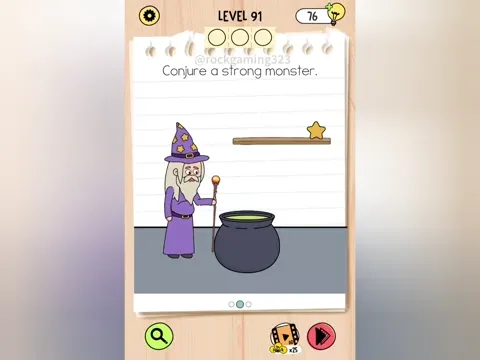 Brain Test 5 Level 91 - Conjure a strong monster. (Image 1)