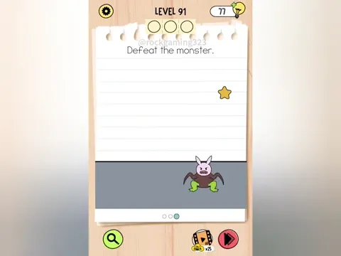 Brain Test 5 Level 91 - Defeat the monster. (Image 2)