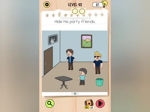 Brain Test 5 Level 92 - Hide his party friends. (Image 2)