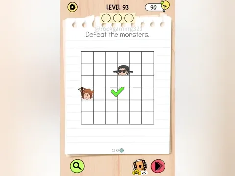 Brain Test 5 Level 93 - Defeat the monsters. (Image 2)