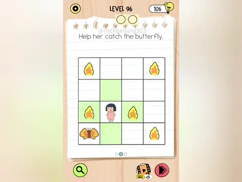 Brain Test 5 Level 96 - Help her catch the butterfly. (Image 1)