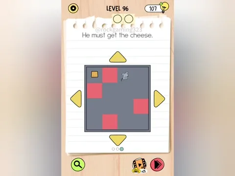 Brain Test 5 Level 96 - He must get the cheese. (Image 1)